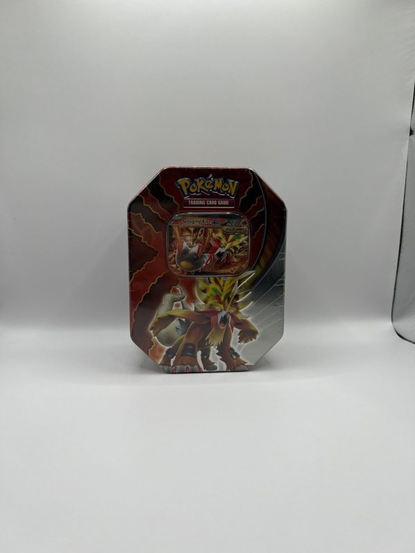 Pokemon TCG Gouging Fire ex Paradox Destinies Tin - Portrait 4 pack Tin